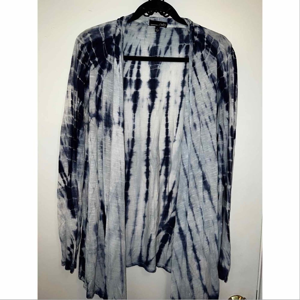 RXB open cardigan tie dye blue knit
